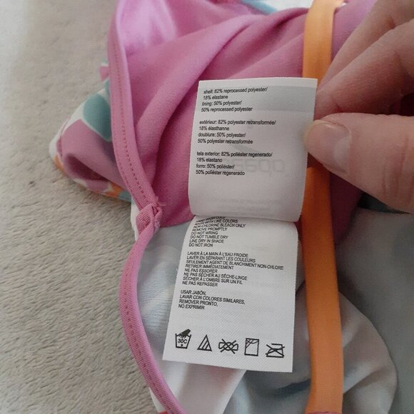 Speedo Girl's Size 8 Purple Tropical Floral Summer Tankini Swimsuit - Picture 4 of 11